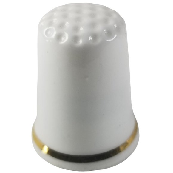 Vintage Lot of Six, Ceramic, Porcelain, and Metal Sewing Thimble Collection - Picture 7 of 15